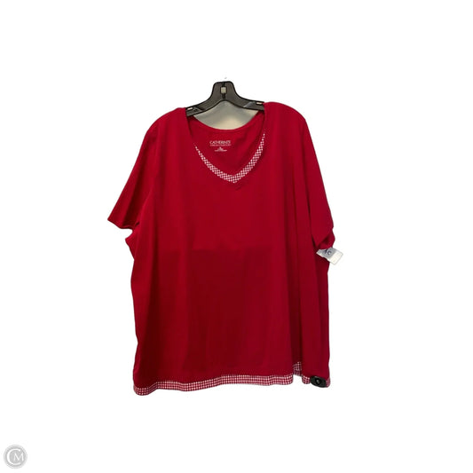 Top Short Sleeve By Catherines In Red, Size: 3x
