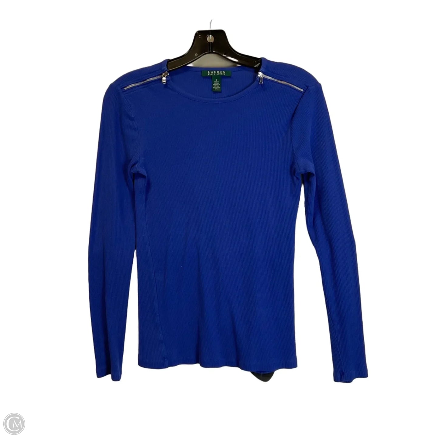 Top Long Sleeve Basic By Lauren By Ralph Lauren In Blue, Size: S