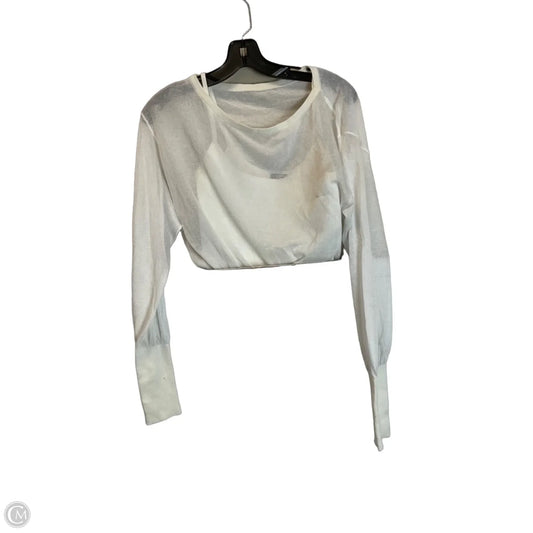 Top Long Sleeve By Express In White, Size: Xs