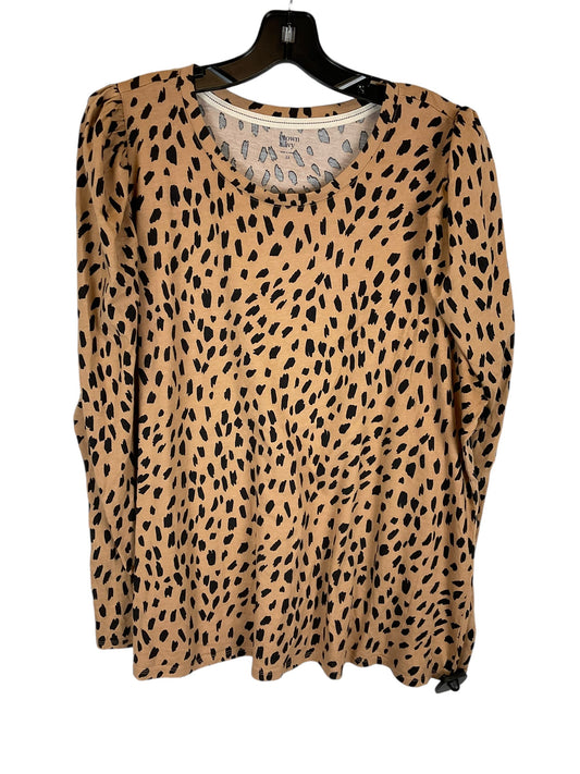 Top Long Sleeve By Crown And Ivy In Animal Print, Size: 3x