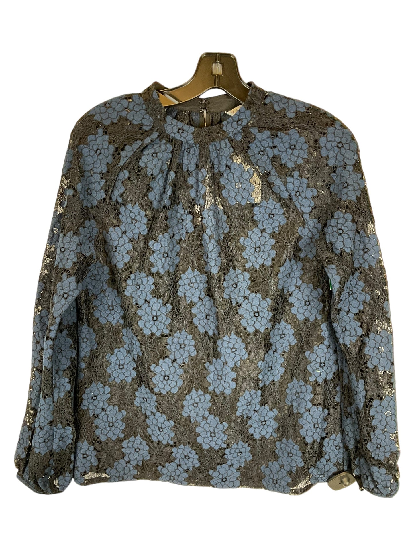 Top Long Sleeve By Trina Turk In Black & Blue, Size: S