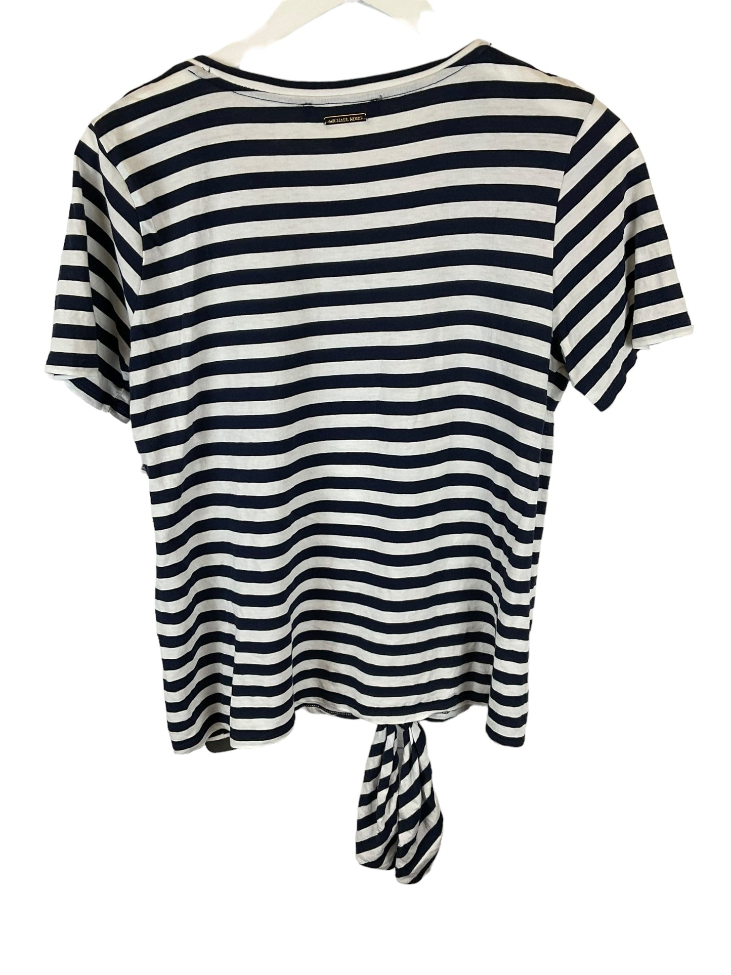 Striped Pattern Top Short Sleeve Michael By Michael Kors, Size L