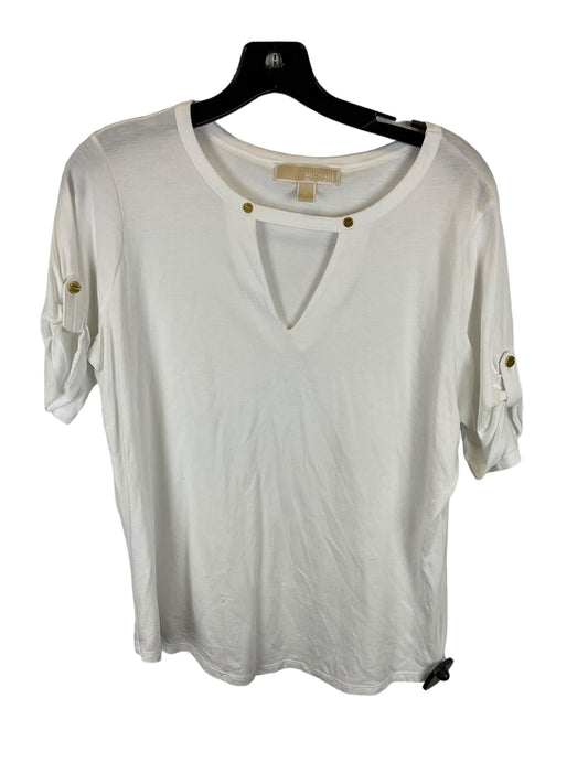 White Top Short Sleeve Michael By Michael Kors, Size L