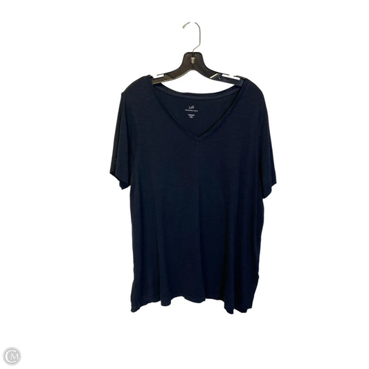 Top Short Sleeve Basic By J. Jill In Navy, Size: 1x