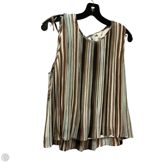 Top Sleeveless By Cato In Striped Pattern, Size: L