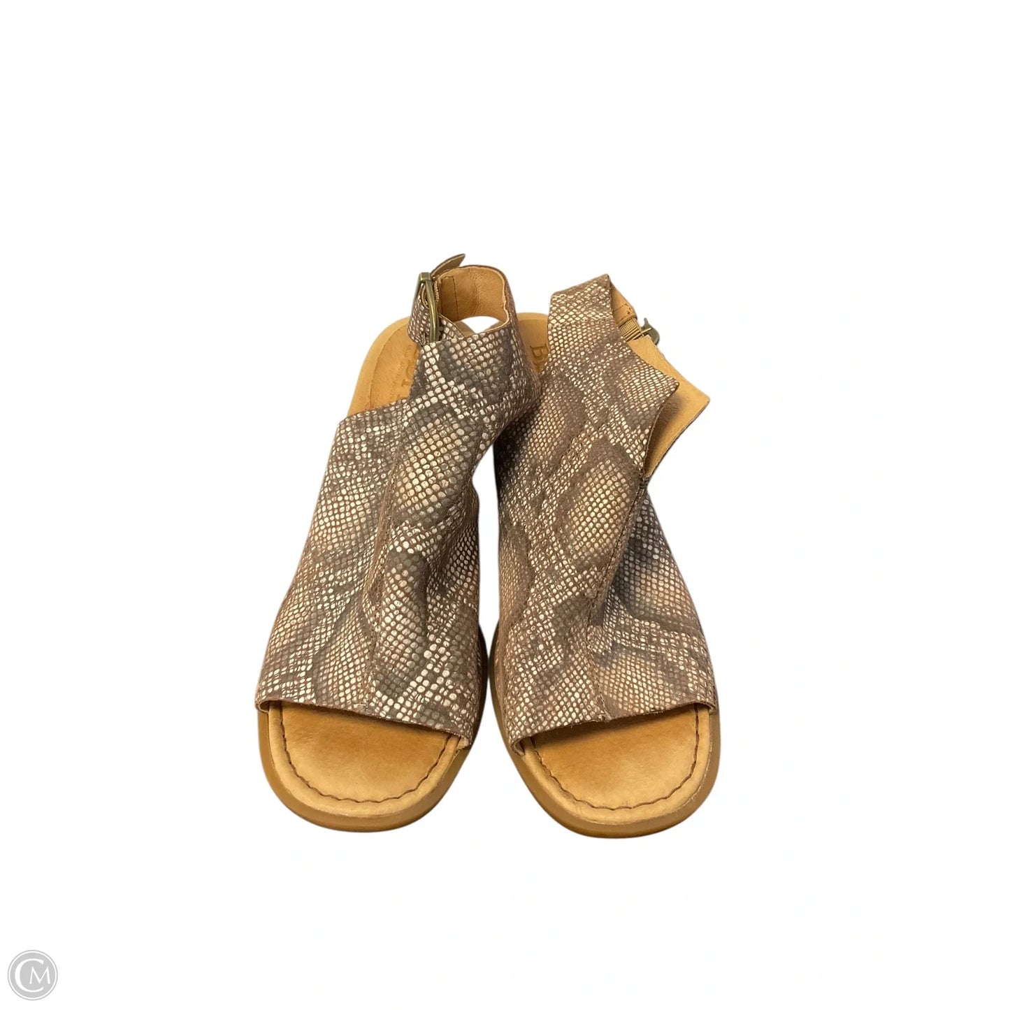 Sandals Heels Block By Born In Snakeskin Print, Size: 7