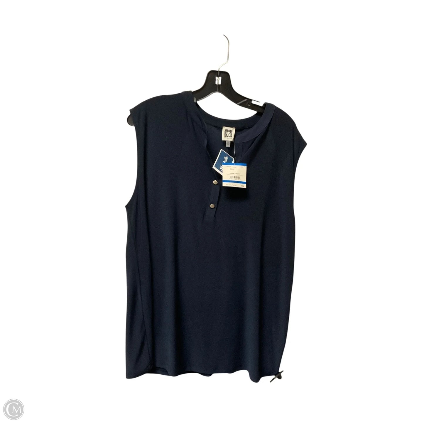 Top Sleeveless By Anne Klein In Navy, Size: 1x