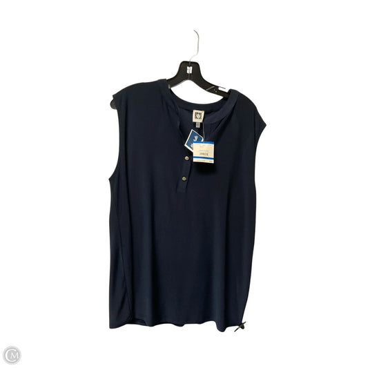 Top Sleeveless By Anne Klein In Navy, Size: 1x