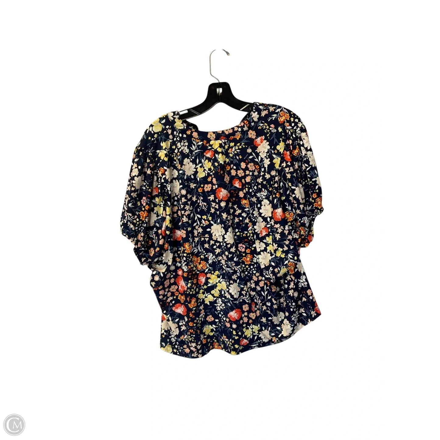 Top Short Sleeve By Perseption Concept In Navy, Size: L