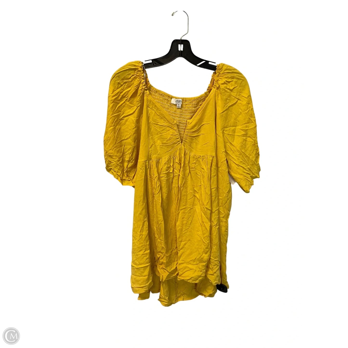Top Short Sleeve By Umgee In Yellow, Size: 1x