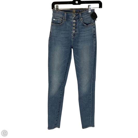 Jeans Skinny By 7 For All Mankind In Blue Denim, Size: 0