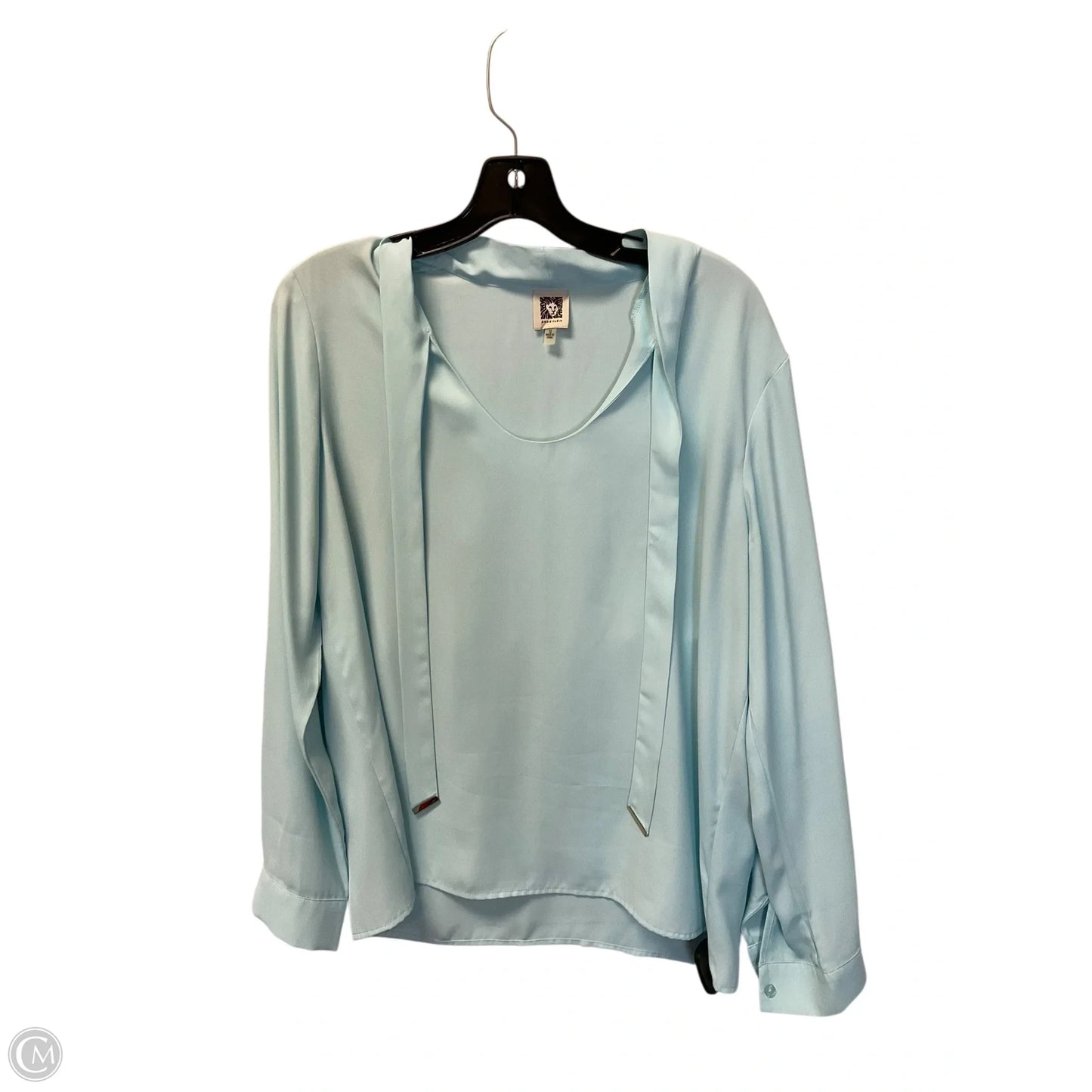 Top Long Sleeve By Anne Klein In Blue, Size: L