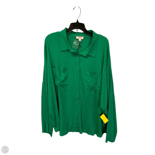 Top Long Sleeve By Andree By Unit In Green, Size: 3x