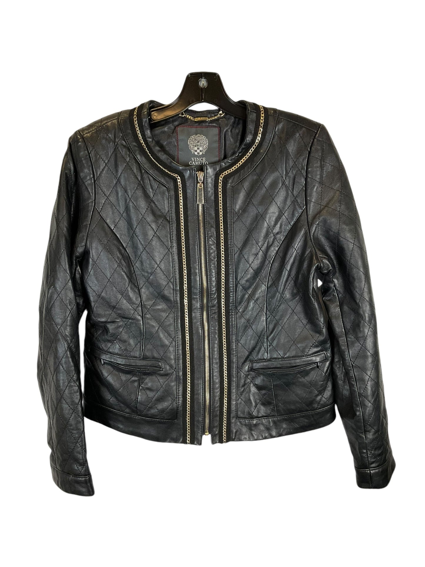 Jacket Leather By Vince Camuto In Black, Size: M