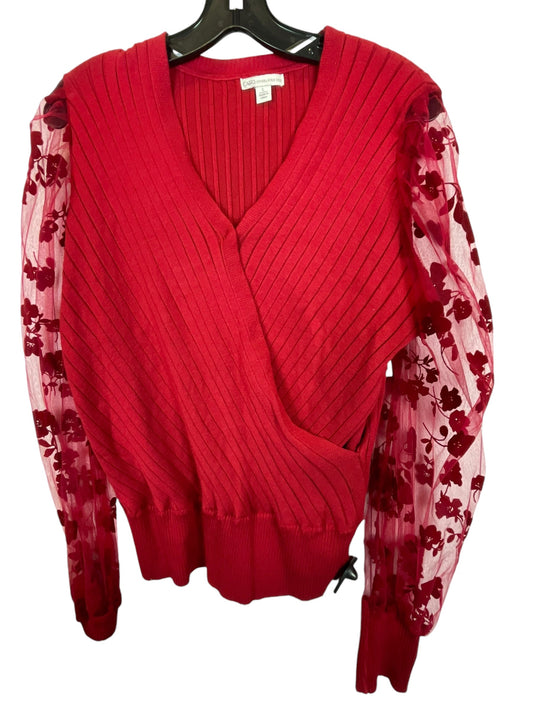 Top Long Sleeve By Cato In Red, Size: L