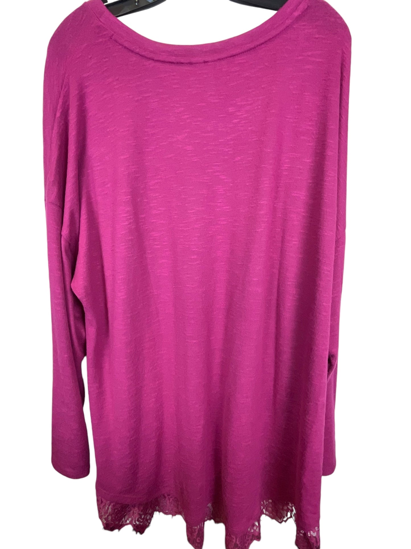 Top Long Sleeve By Cato In Pink, Size: 2x