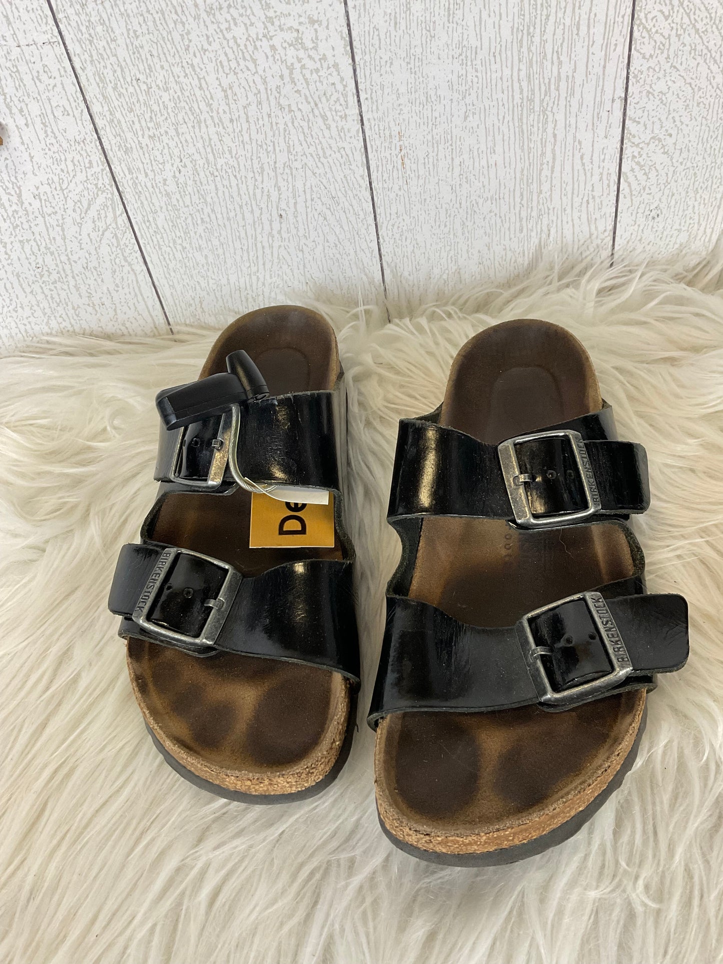 Sandals Designer By Birkenstock In Black, Size: 7.5