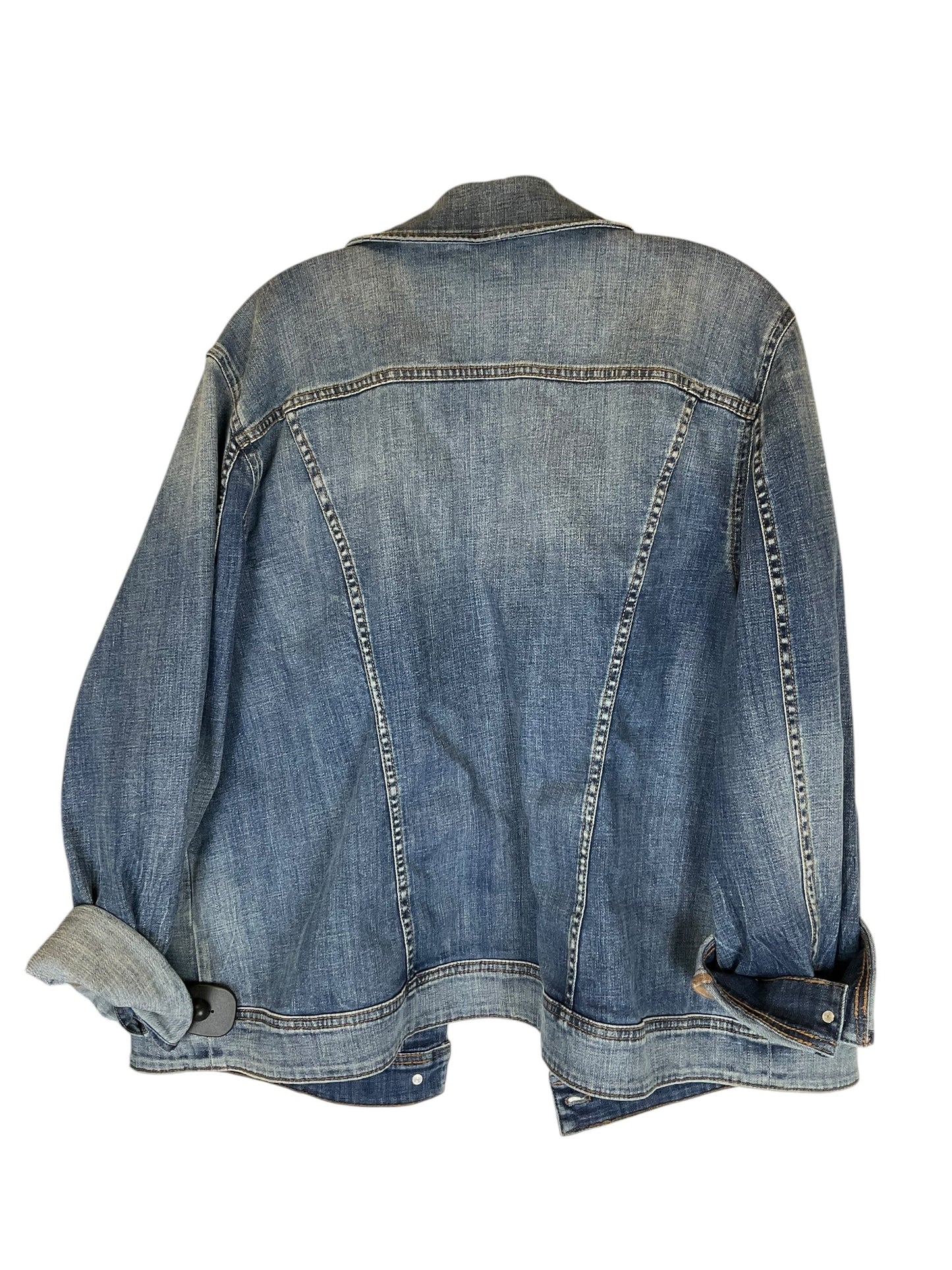 Jacket Denim By Chicos In Blue Denim, Size: Xl