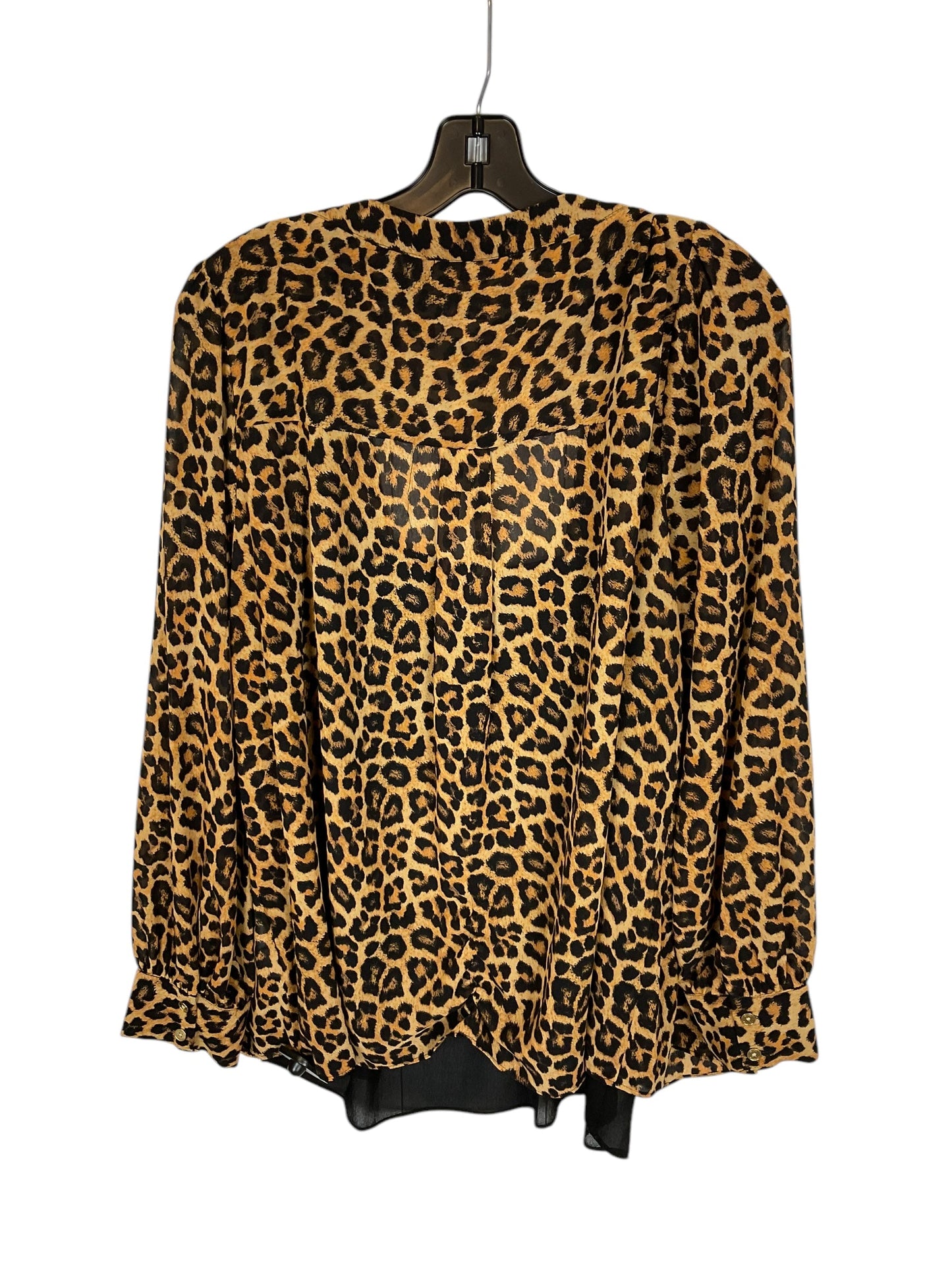 Top Long Sleeve By Michael By Michael Kors In Animal Print, Size: Xl