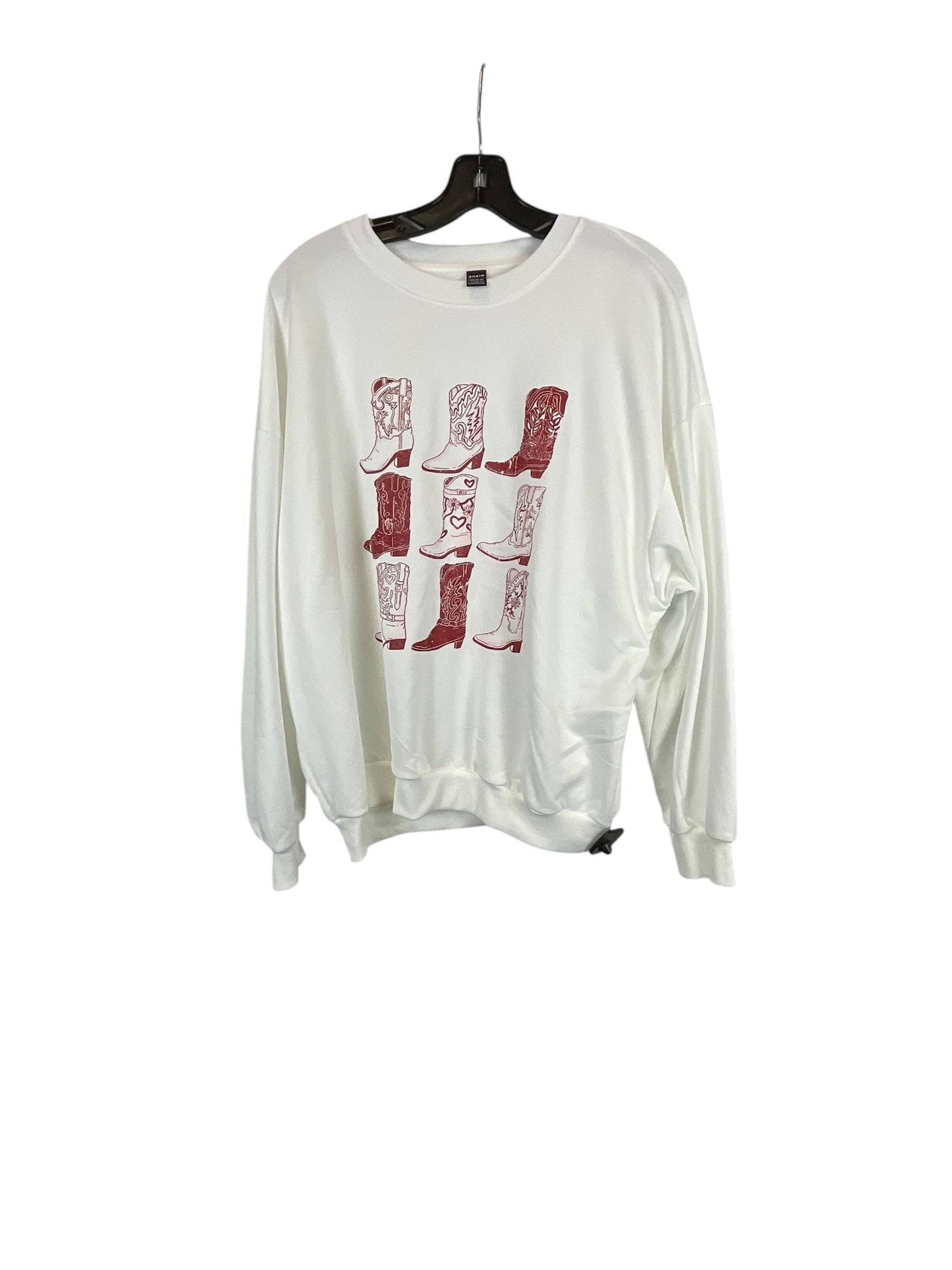 Sweatshirt Crewneck By Shein In White, Size: L