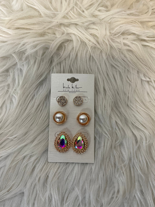 Earrings Stud By Nicole By Nicole Miller, Size: 03 Piece Set