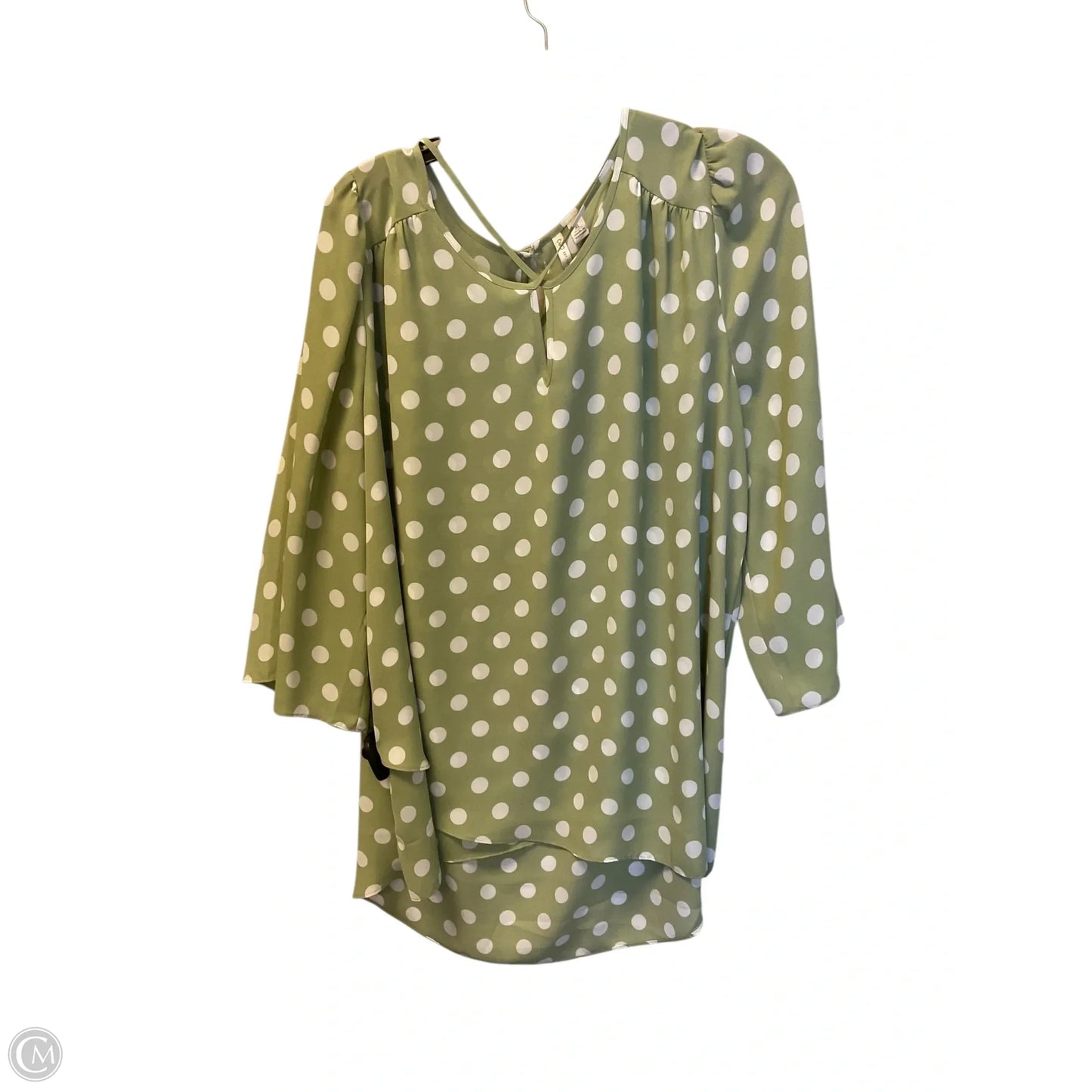 Top Long Sleeve By Cato In Polkadot Pattern, Size: Xl