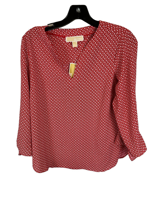 Red Top Long Sleeve Michael By Michael Kors, Size S