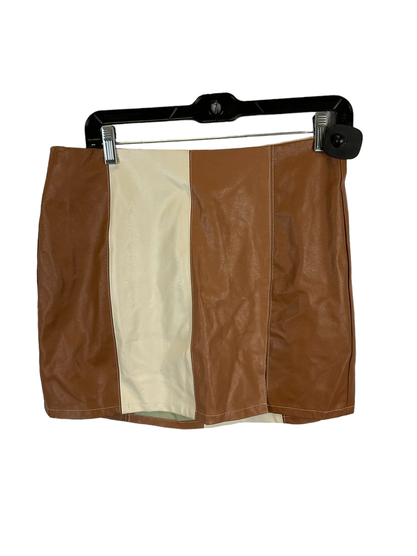 Brown & Cream Skirt Mini & Short Vestique, Size L