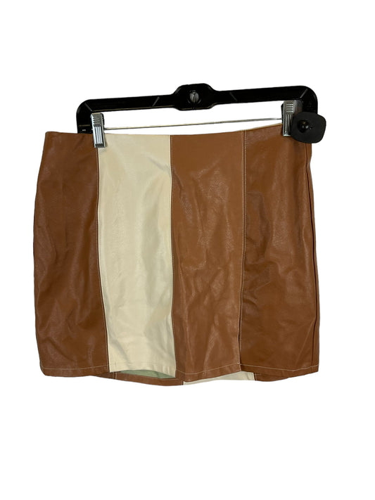 Brown & Cream Skirt Mini & Short Vestique, Size L