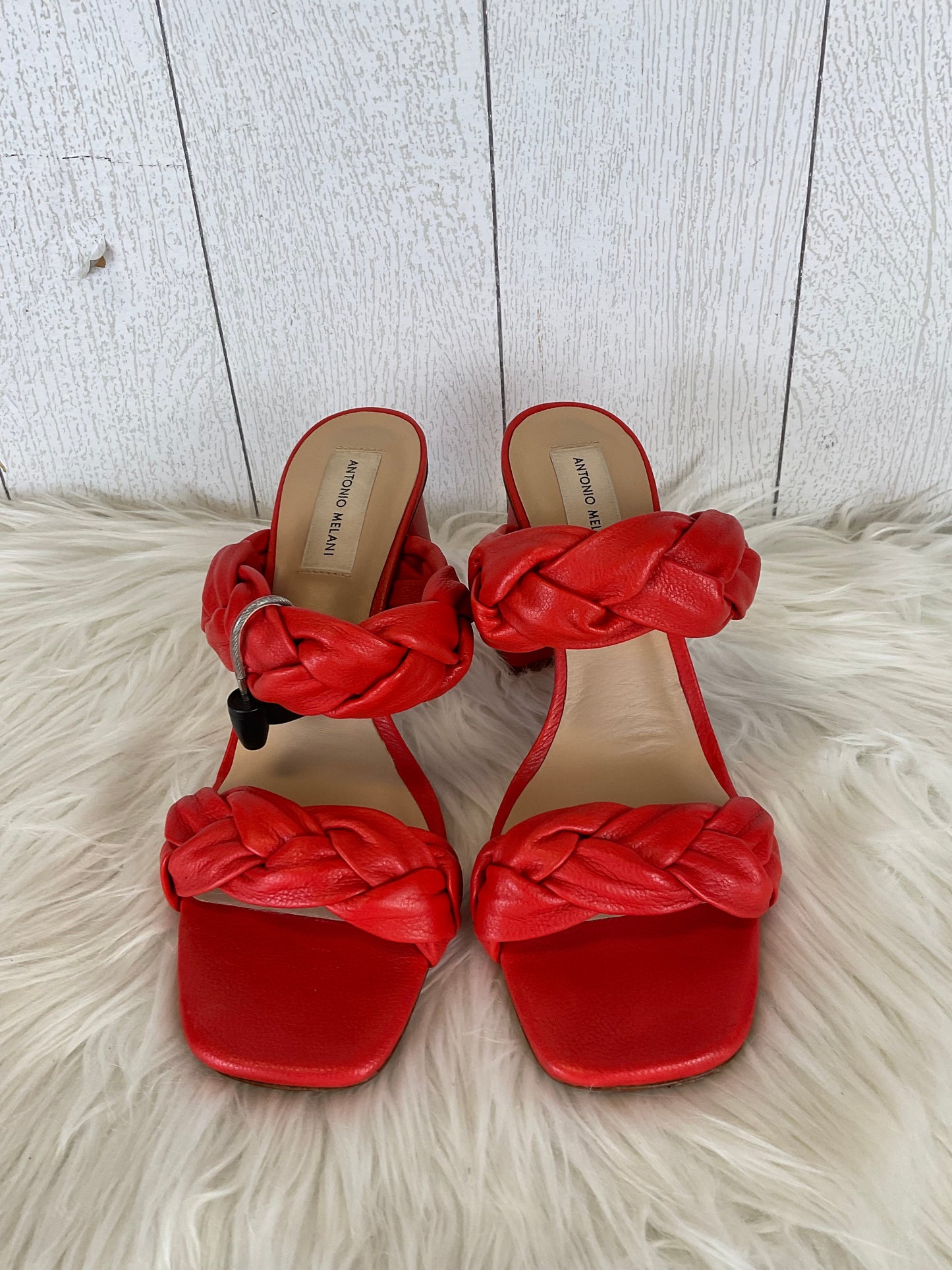 Sandals Heels Block By Antonio Melani In Red, Size: 9