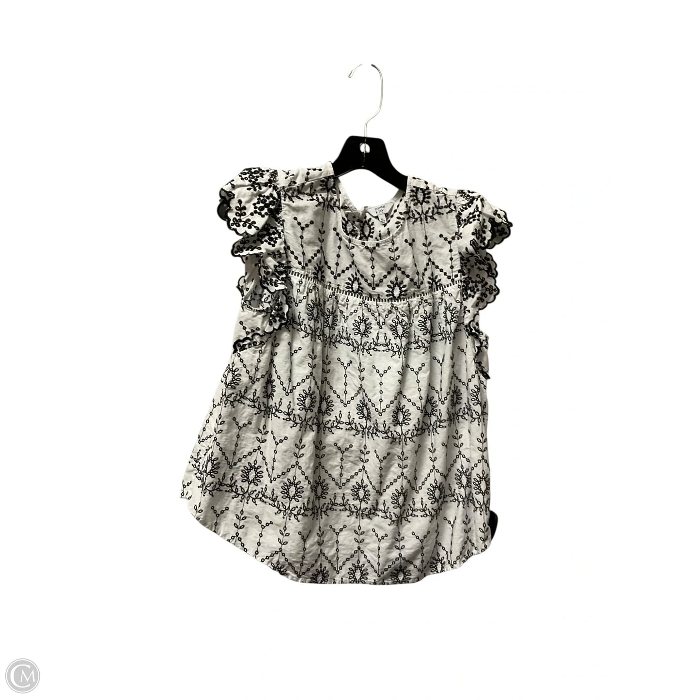Top Sleeveless By Crown And Ivy In Black & White, Size: Xl