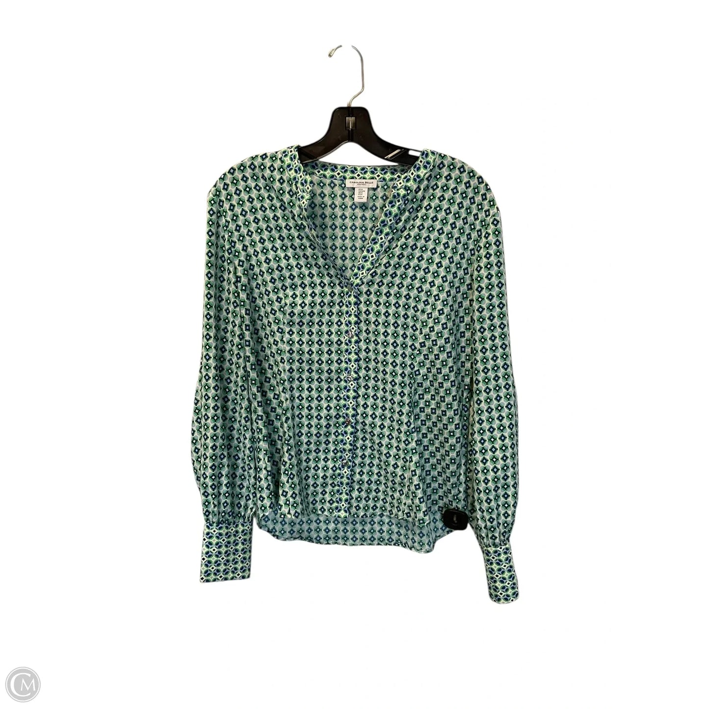 Top Long Sleeve By Carolina Belle In Blue & Green, Size: M