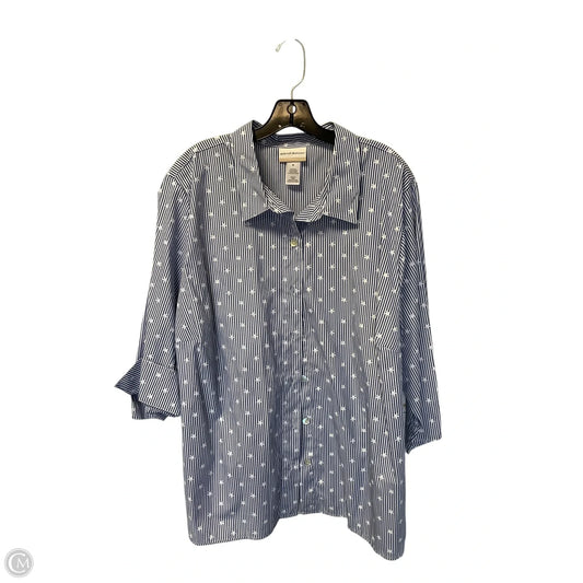 Top Long Sleeve By Alfred Dunner In Striped Pattern, Size: 2x