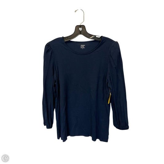 Top Long Sleeve By Crown And Ivy In Navy, Size: L