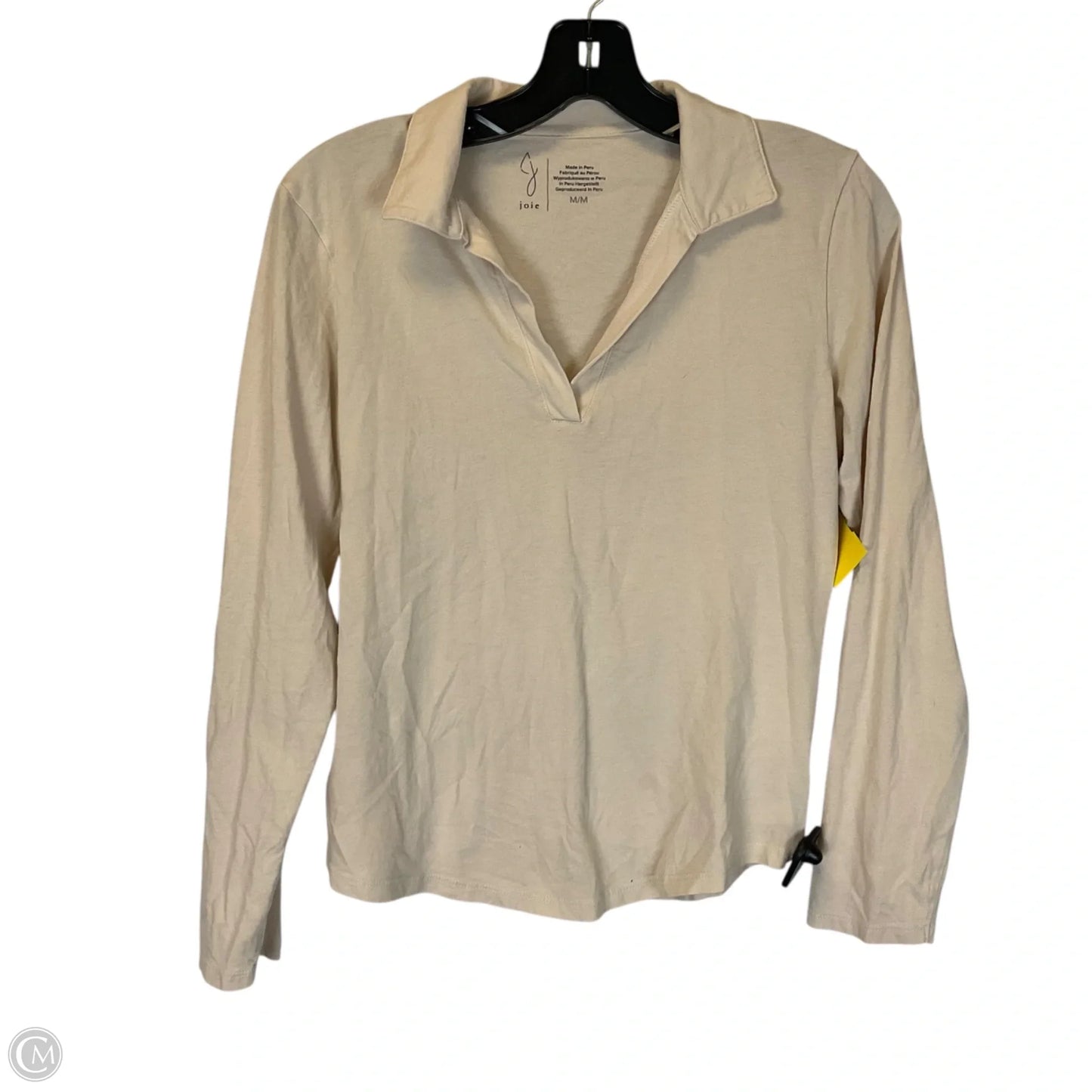 Top Long Sleeve Basic By Joie In Tan, Size: M