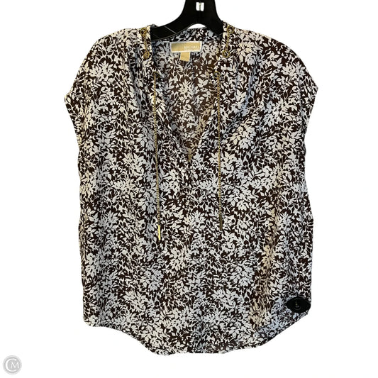 Top Short Sleeve By Michael By Michael Kors In Brown & White, Size: S