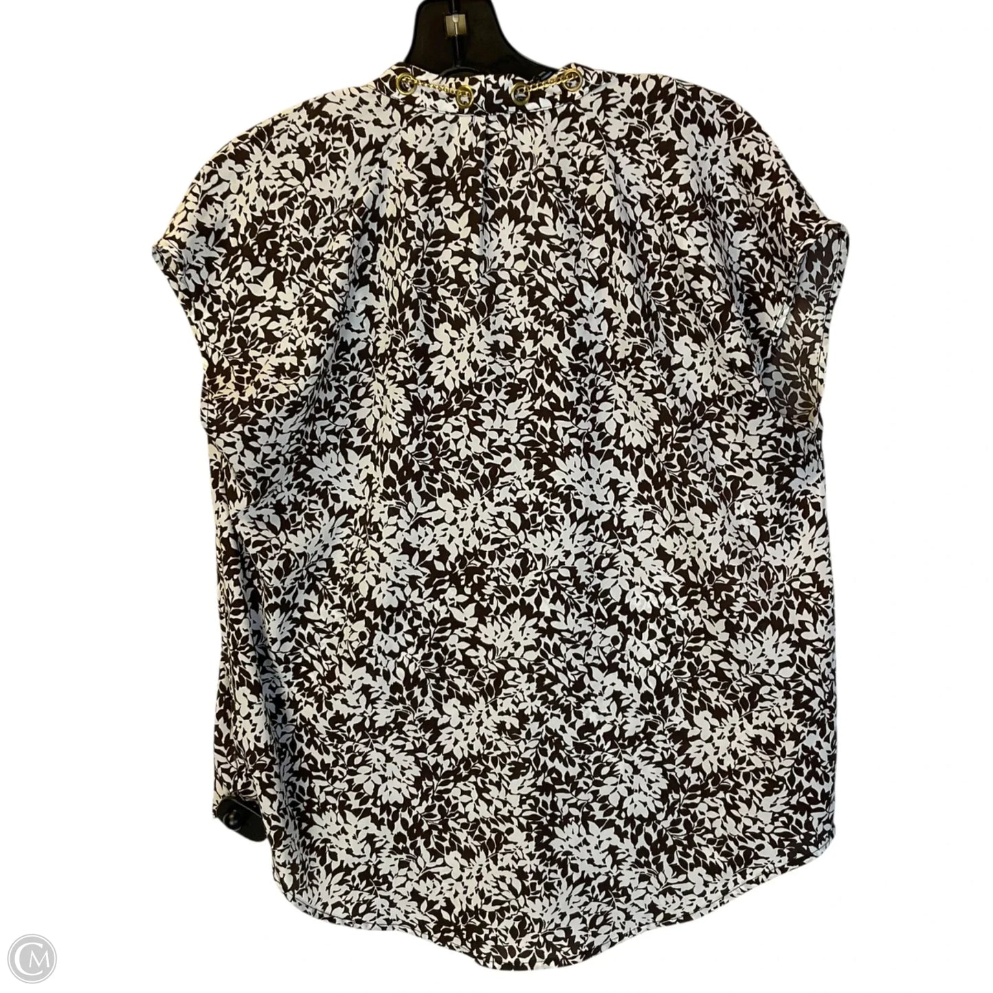 Top Short Sleeve By Michael By Michael Kors In Brown & White, Size: S