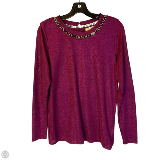 Top Long Sleeve By Michael By Michael Kors In Red, Size: M