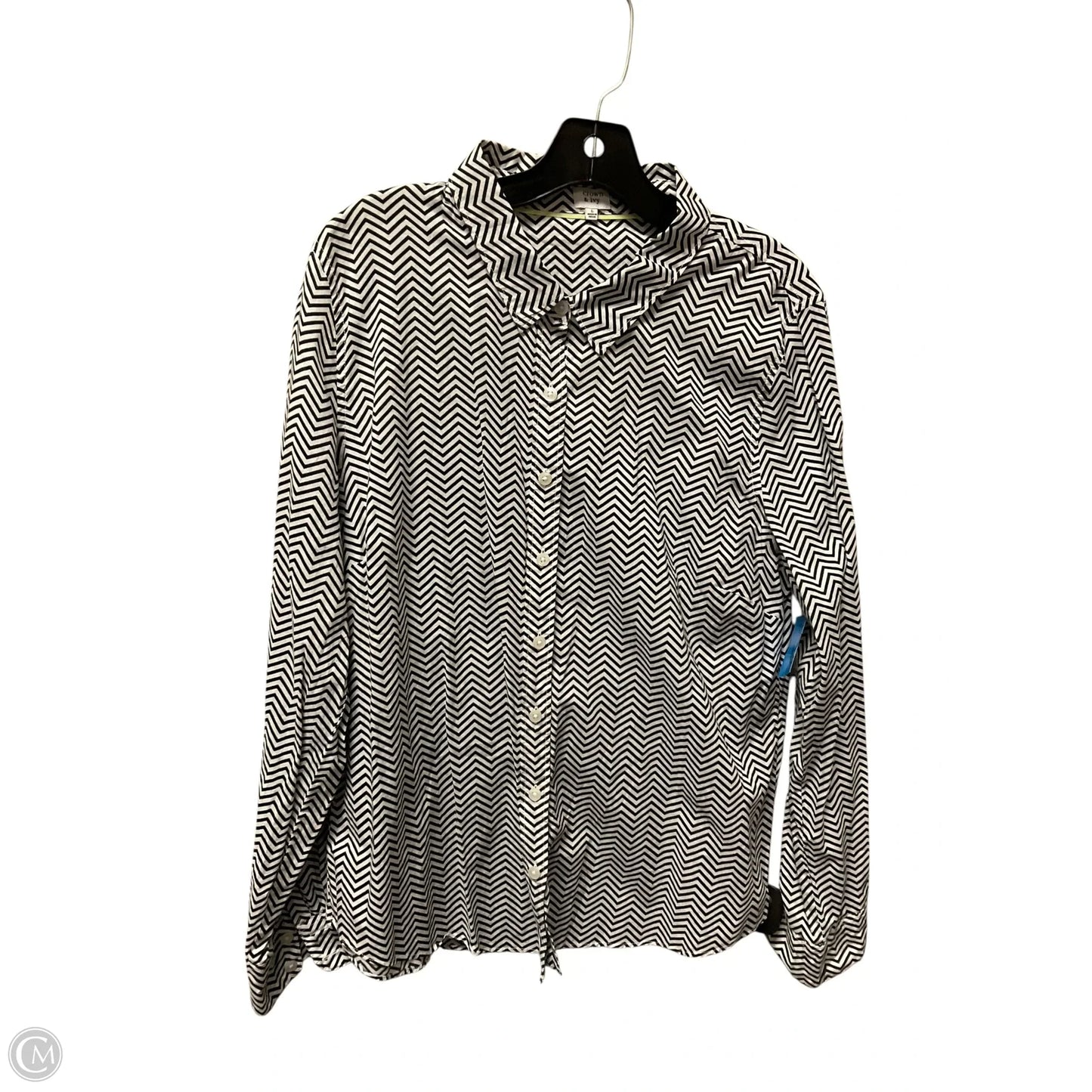 Top Long Sleeve By Crown And Ivy In Striped Pattern, Size: L