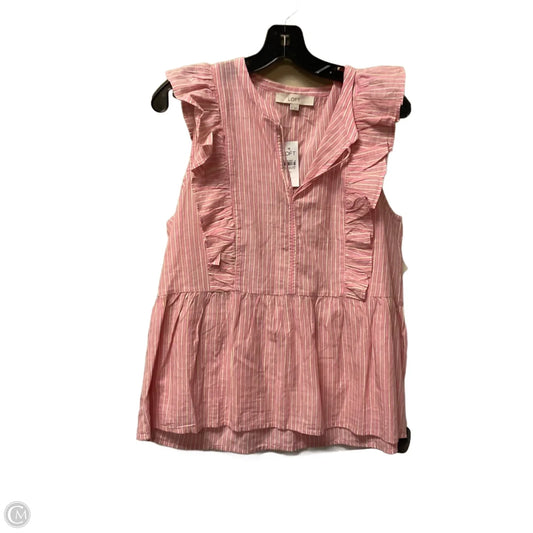 Top Sleeveless By Loft In Pink, Size: M
