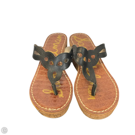 Sandals Heels Wedge By Sam Edelman In Black, Size: 7.5