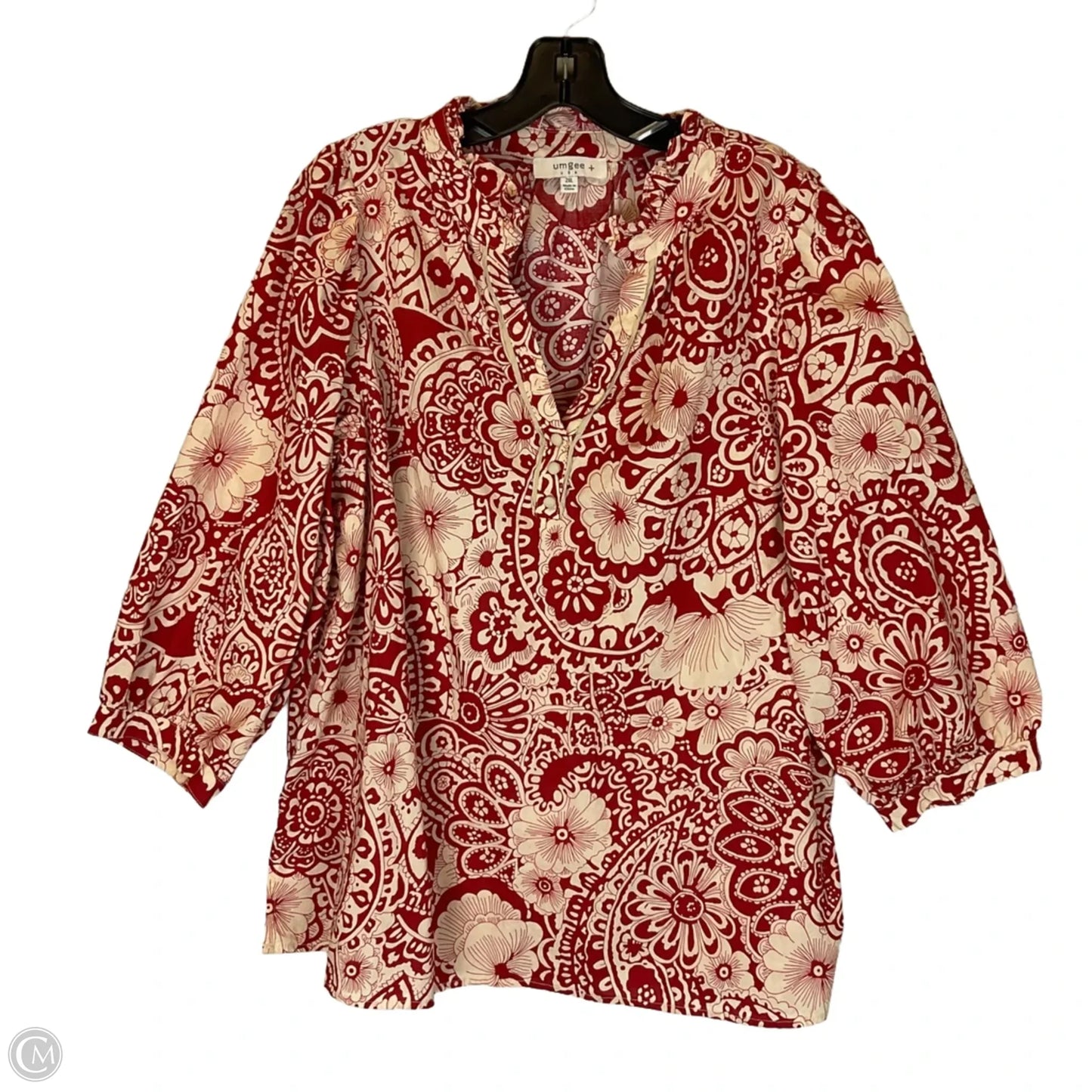 Top Long Sleeve By Umgee In Red, Size: 2x