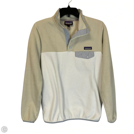 Jacket Fleece By Patagonia In Cream & White, Size: M