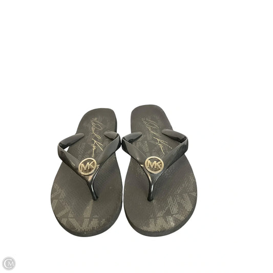 Sandals Flip Flops By Michael By Michael Kors In Black, Size: 9