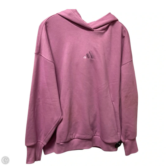 Sweatshirt Hoodie By Adidas In Purple, Size: L