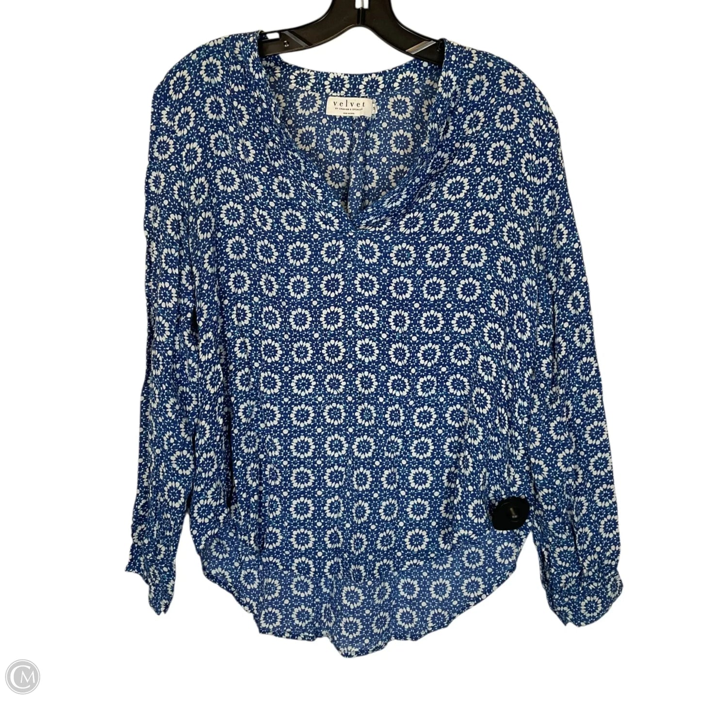 Top Long Sleeve By Velvet In Blue, Size: S