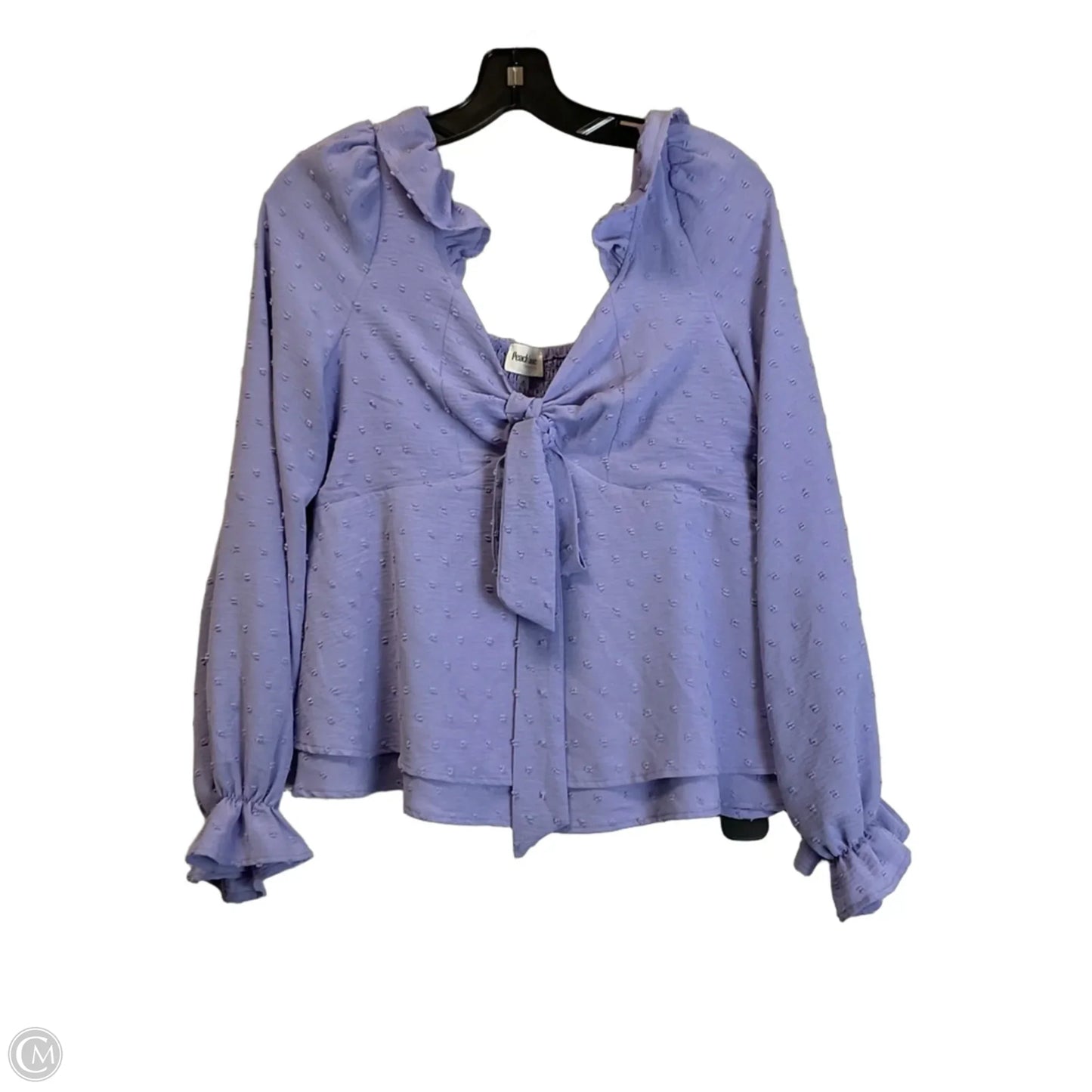 Top Long Sleeve By Peach Love Cream California In Purple, Size: M
