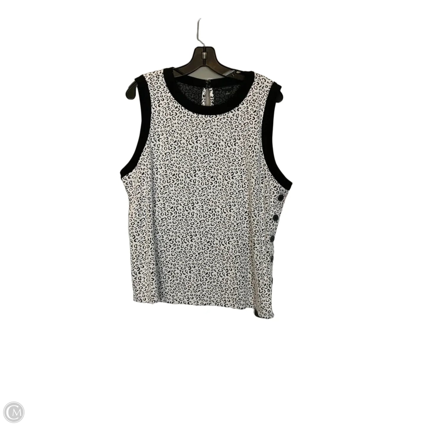 Top Short Sleeve By Ann Taylor In Black & White, Size: Xl