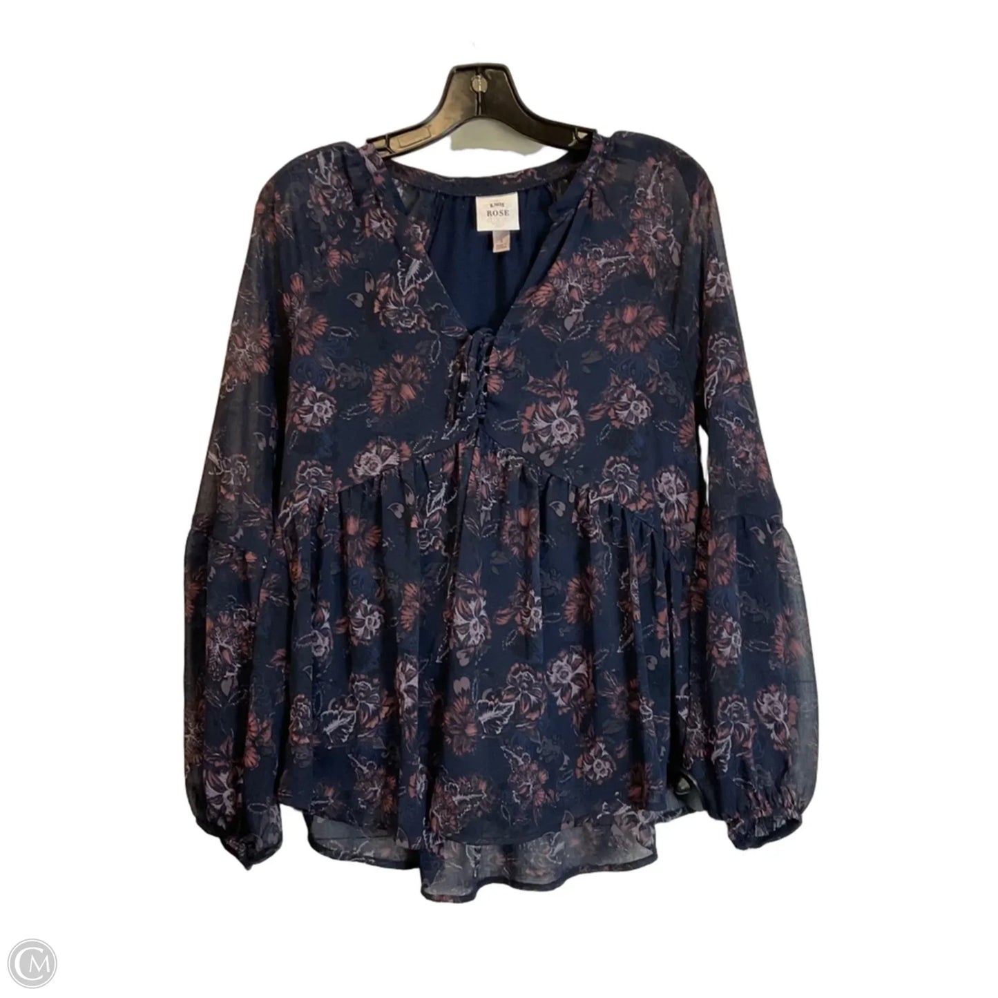 Top Long Sleeve By Knox Rose In Blue, Size: S
