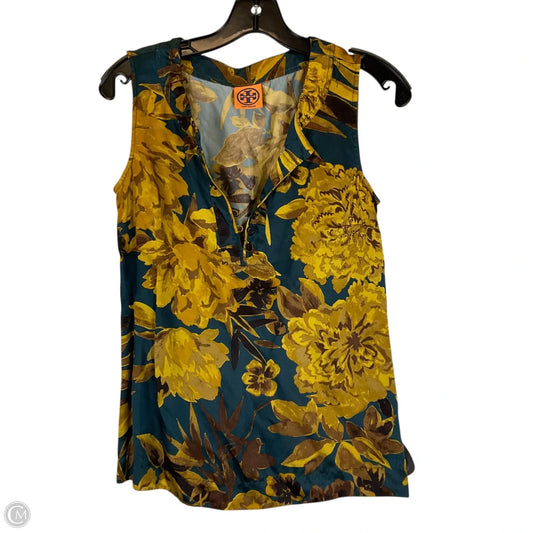 Top Sleeveless Designer By Tory Burch In Floral Print, Size: S
